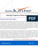 Identity Property of Real Numbers