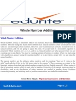 Whole Number Addition