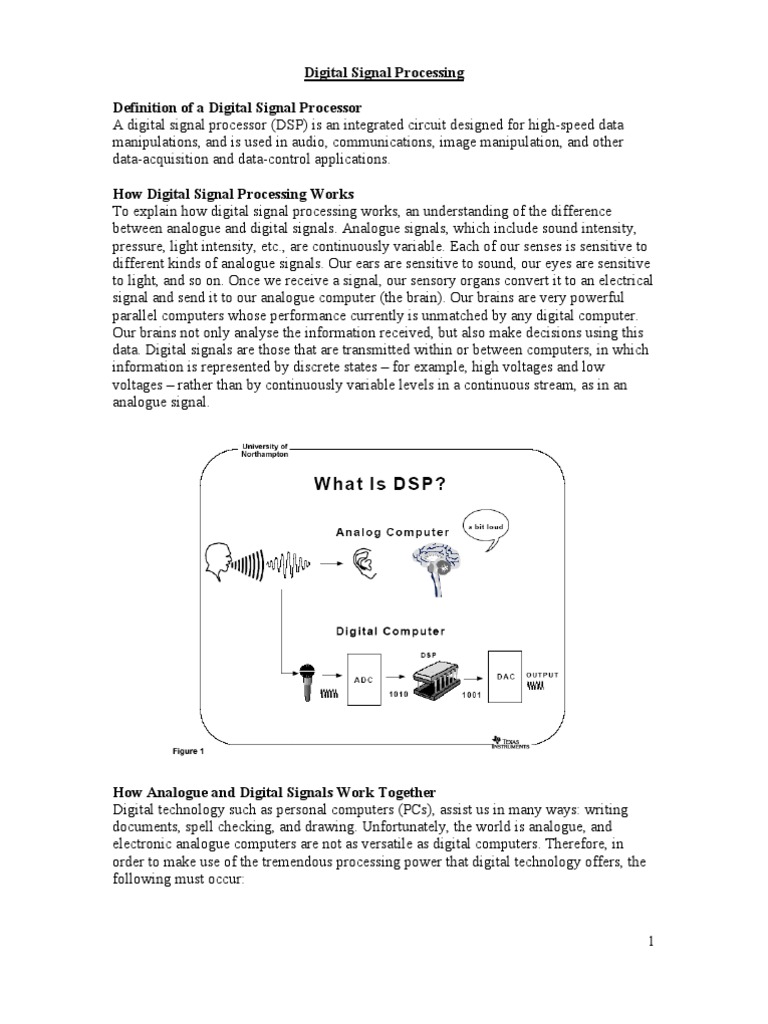 Digital Signal Processing Definition of A Digital Signal Processor