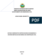 Trabalho Comparativo Escora Metálica e Escora de Madeira