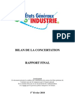 Etats Généraux de L'industrie 2010 Bilan de La Concertation