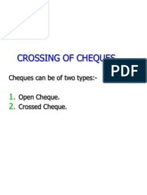 Crossing of cheques 
