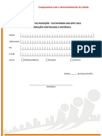 FORMULÁRIO DE INSCRIÇÃO  - PLATAFORMA OPET 2012