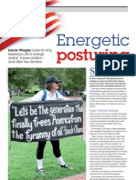"Energetic Posturing" - tce today magazine - front-page story Oct. 2012