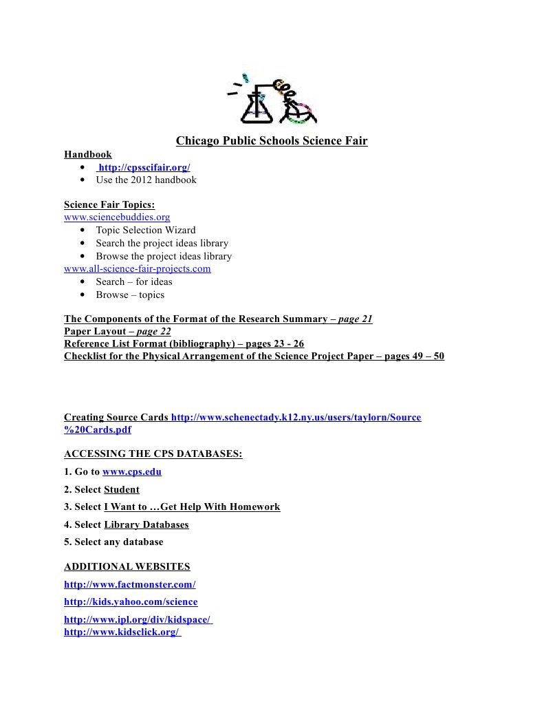 Chicago Public Schools Science Fair Guide | PDF