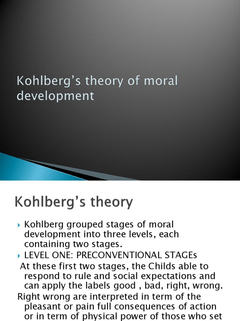 Kohlberg's Theory of Moral Development PDF Morality Social Psychology