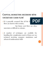 Capital Budgeting Decisions With Uncertain Cash Flow