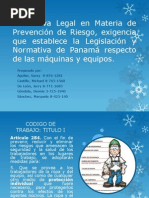 Normativa Legal en Materia de Prevención de Riesgo