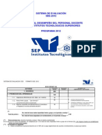 Sistema de Evaluacion SDE-2012