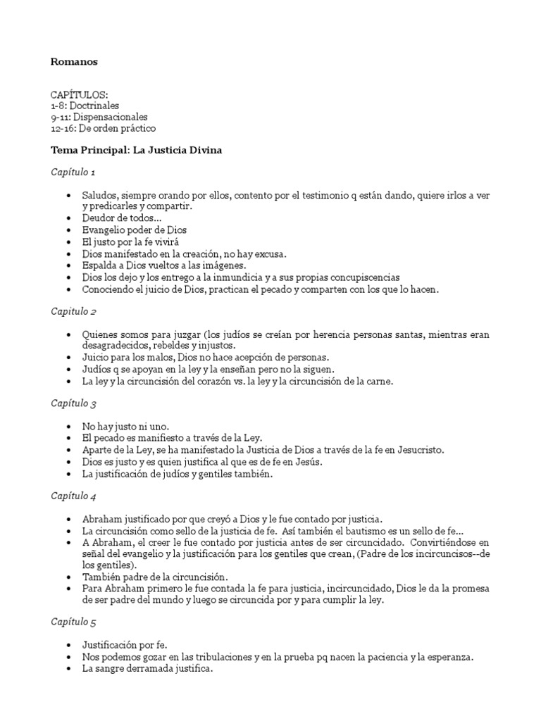 Bosquejo Estudio BíblicoRomanos