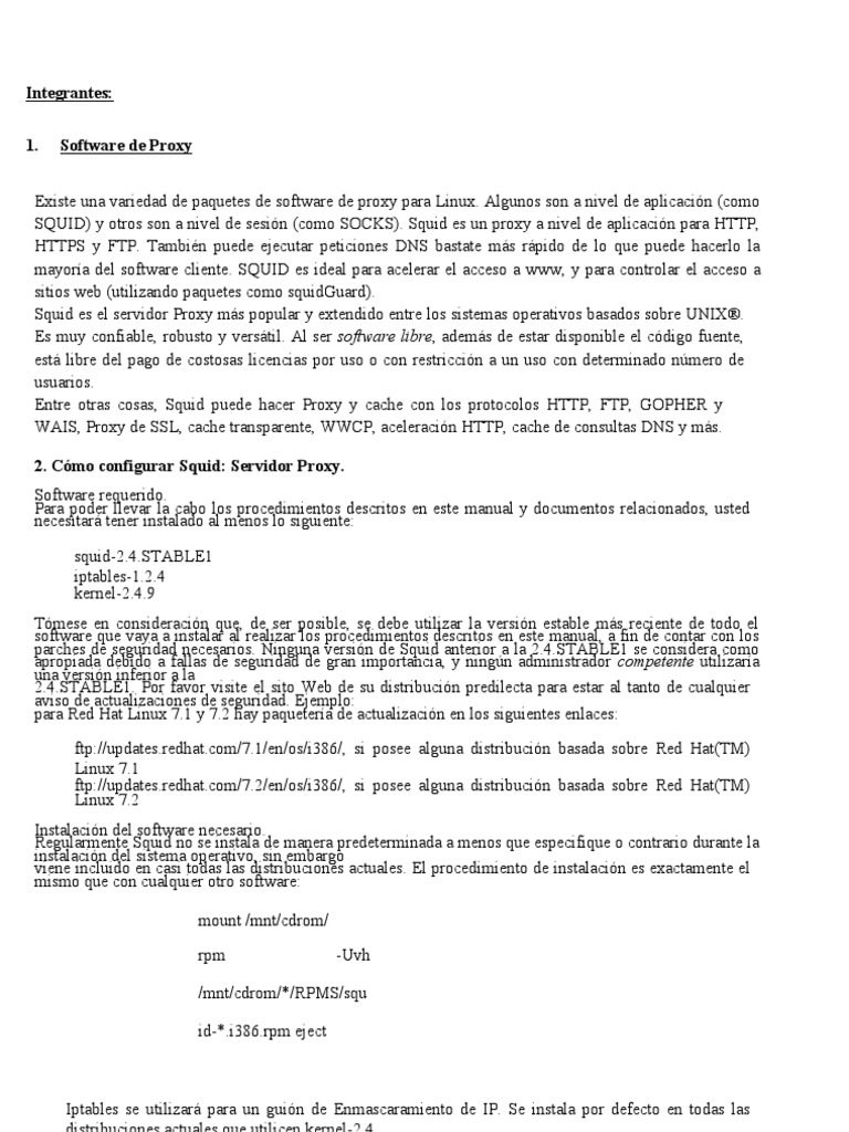 Informe de Servidor Proxy | PDF | Servidor proxy | Software del sistema