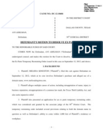 Defendant Motion Dissolve TRO - Kingston Vs Adelman, Dallas County, Texas - DC1210604