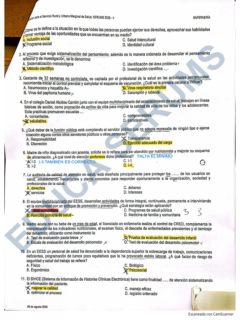 CLAVES Enfermería 2026 II Watermark Protected Unlocked | PDF