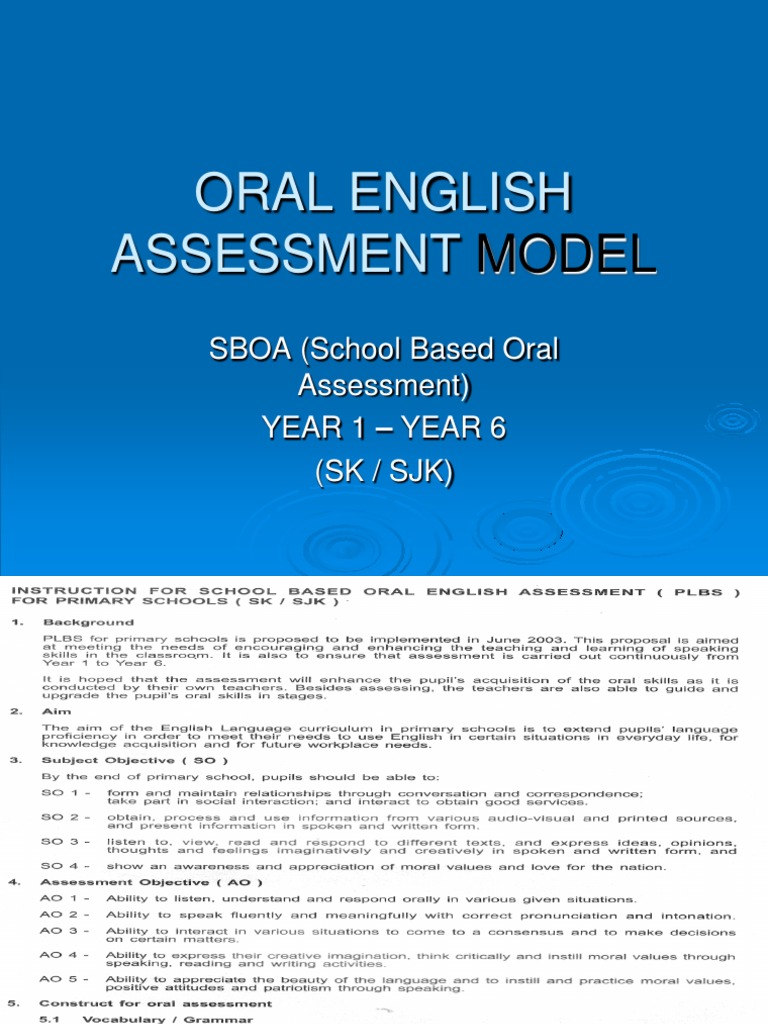 English Oral Assessment Model | PDF | Foreign Language Studies