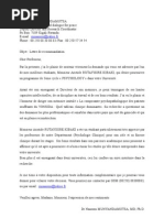 Lettre de Recommandation Prof Pour Etudiant