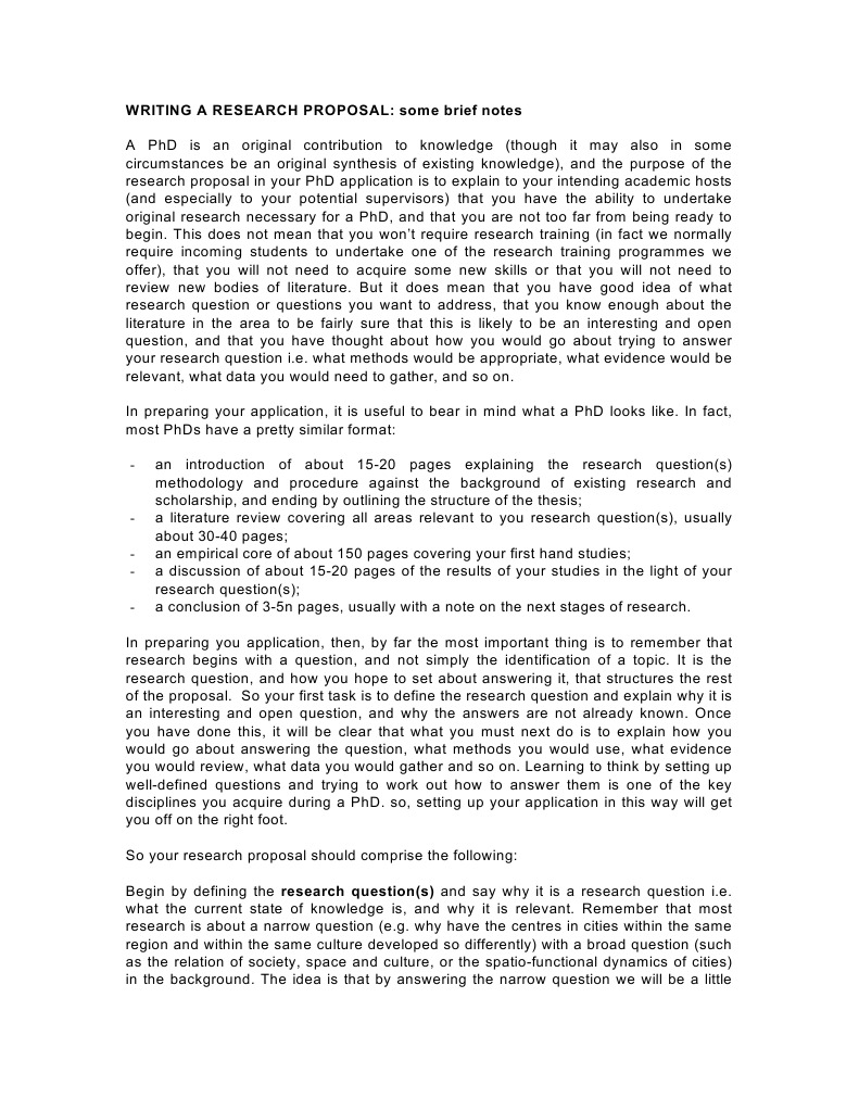 Crafting a PhD Research Proposal | PDF | Doctor Of Philosophy | Thesis