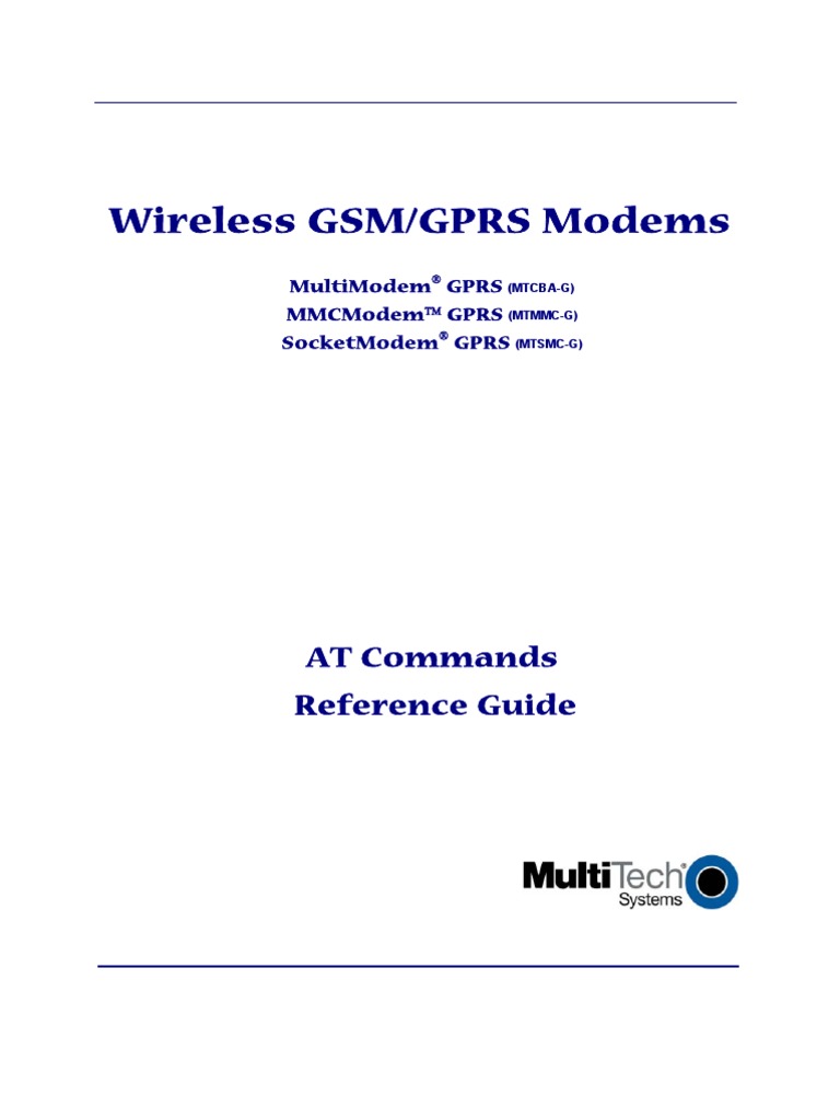 Wireless GSM/GPRS Modems AT Commands Reference Guide PDF General