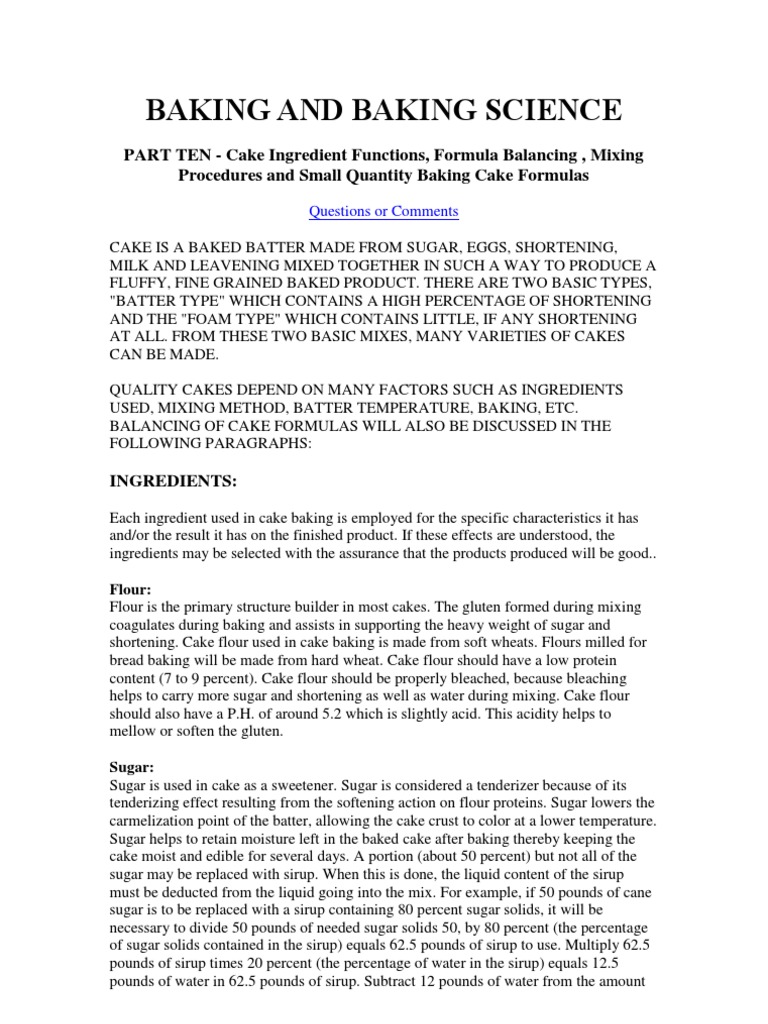 Baking and Baking Science PDF Cakes Baking