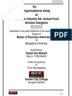 An Organisational Study at Reliance Industry Ltd. Mutual Fund Division Banglore