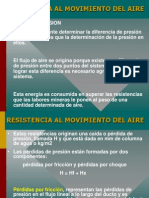 Resistencia al movimiento del aire en minas