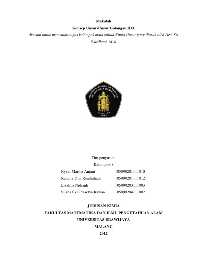 Makalah Kimia Unsur Golongan Iiia