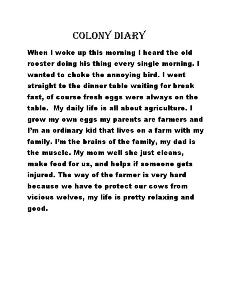Life on a Family Farm Diary | PDF