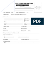 Jesus Calls Marriage Bureau Form: Personal Information