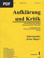 Aufglärung &amp Kritik Sonder Heft 1995 Peter Singer