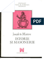 Joseph de Maistre Istorie Si Masonerie, Antologie Realizata de Danie Vighi