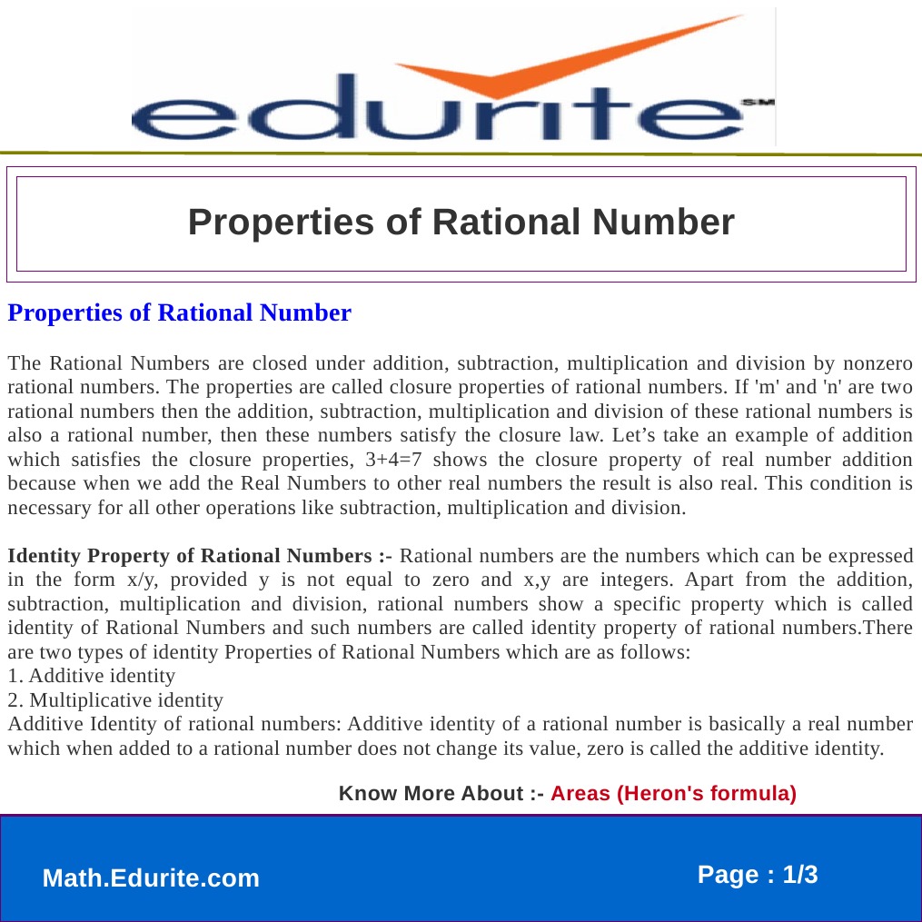 Properties of Rational Number | PDF | Numbers | Rational Number