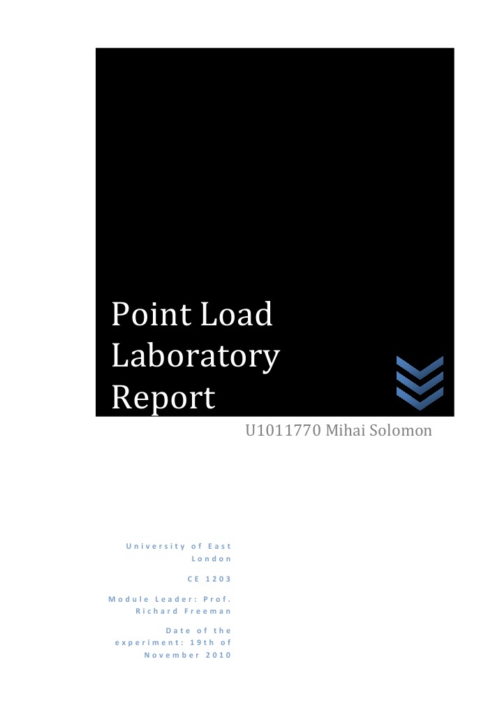 Point Load Test Laboratory Report | PDF | Average | Experiment