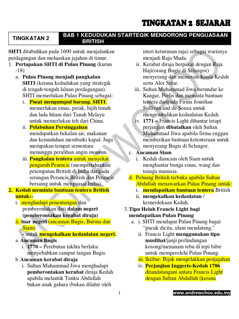 Sejarah Form 2 | PDF