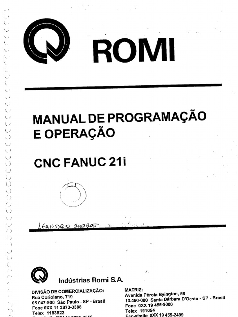 Manual de Programação e Operação Fanuc 21i | PDF