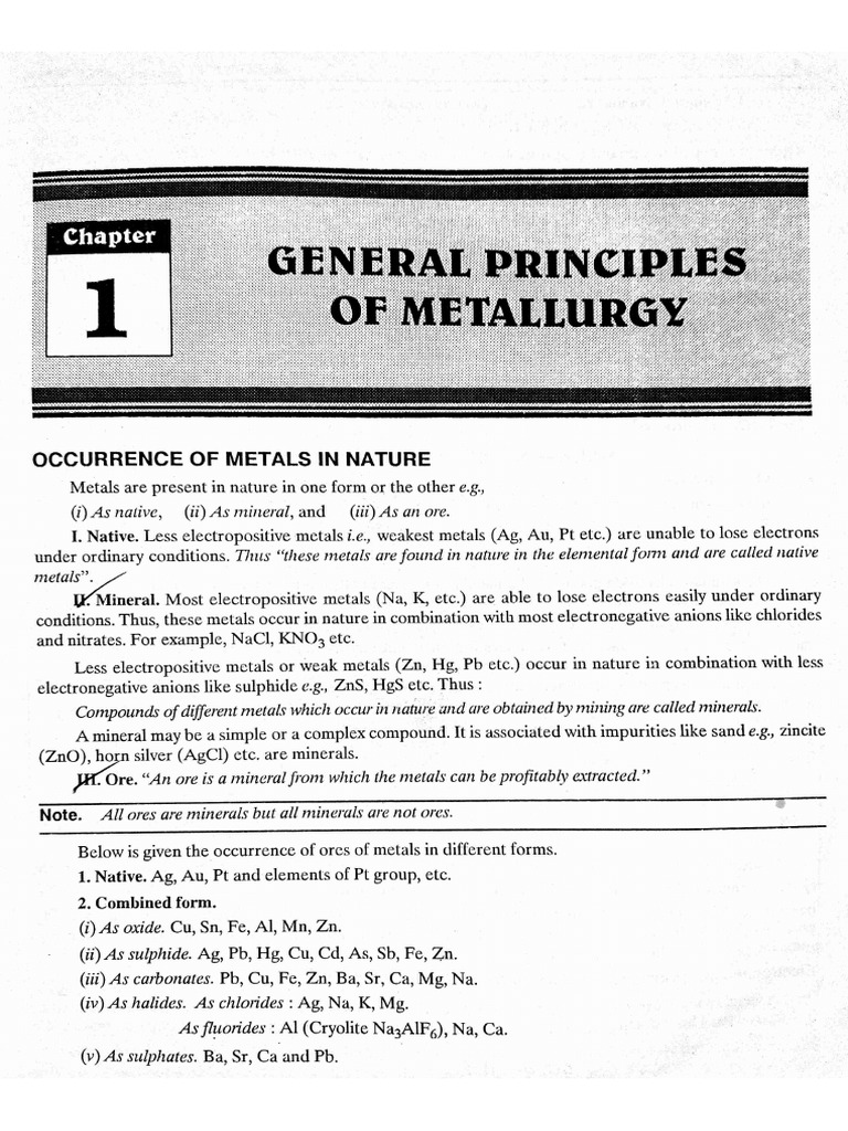 General Principals of Metallurgy | PDF