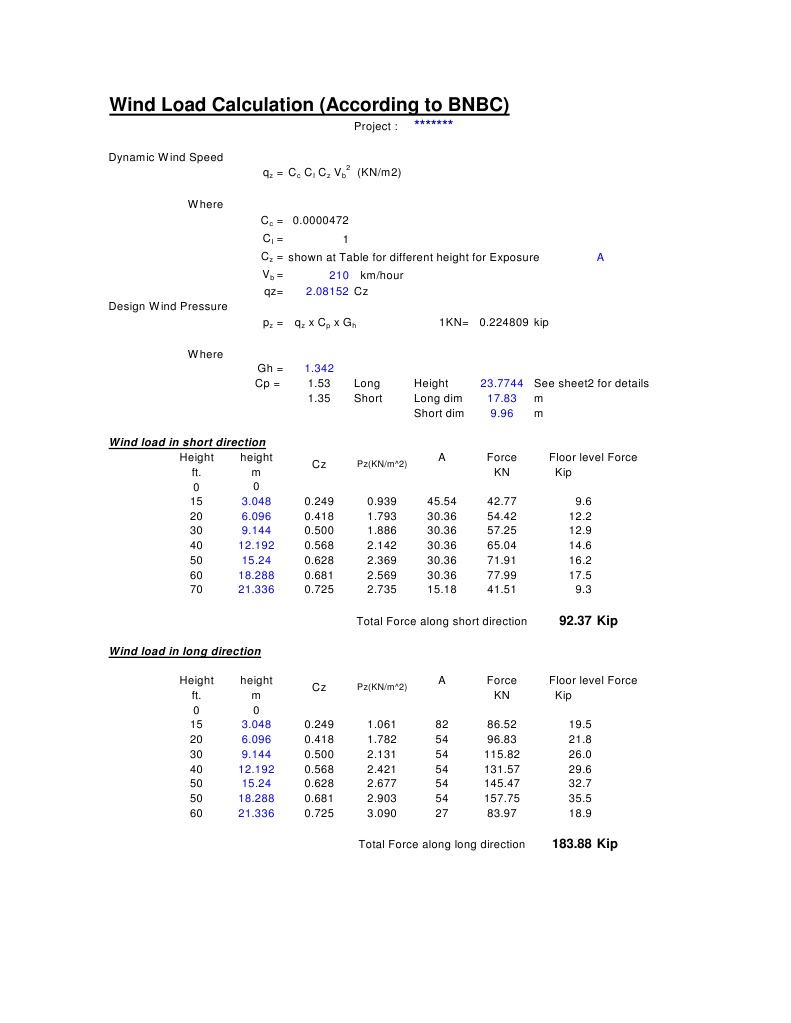 Wind Load Calculation Guide BNBC | PDF | Science & Mathematics