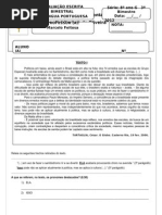 AVALIAÇÃO 3º bimestre 8º G 2012