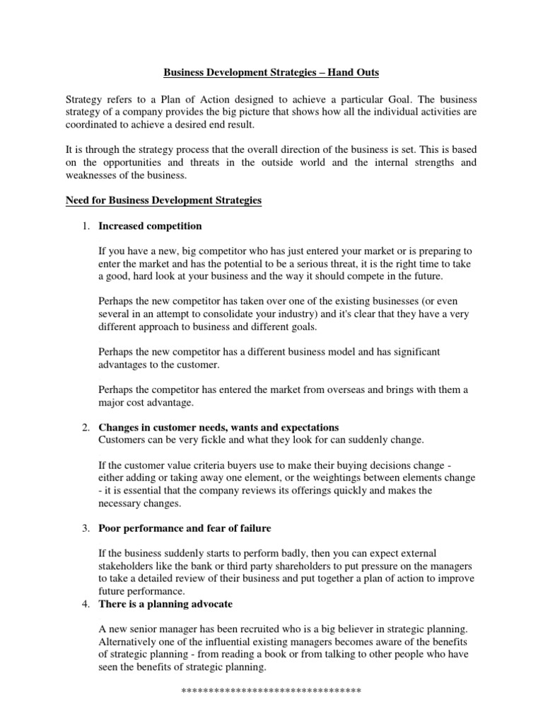 Business Development Strategies Overview | PDF | Banks | Loans