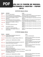 Programação FEPEG 2012