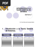 SEMANA 1 INTRODUCCIÓN A LA TEORÍA GENERAL DE SISTEMAS