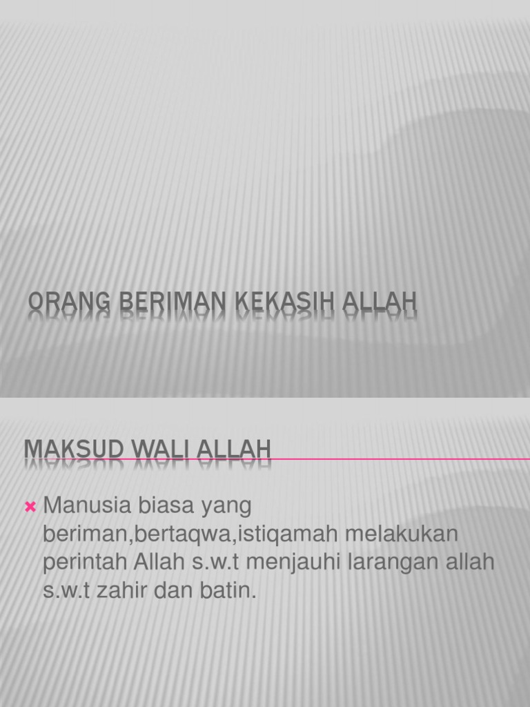 Orang Beriman Kekasih Allah Pdf
