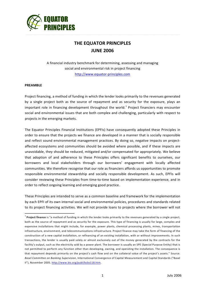 Equator Principles | PDF
