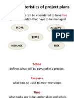 Key Characteristics of Project Plans