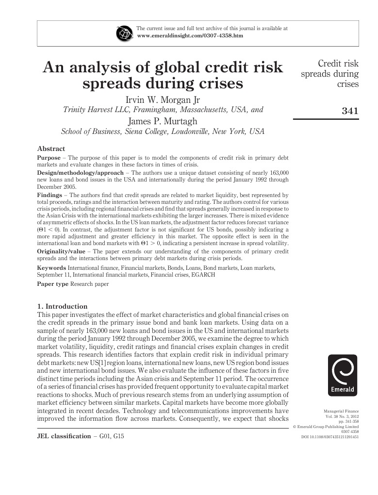 An Analysis of Global Credit Risk Spreads During Crises | PDF ...