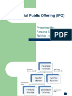 The Initial Public Offering (IPO) : Presented By: Farzana Sayyed Roll No: 40