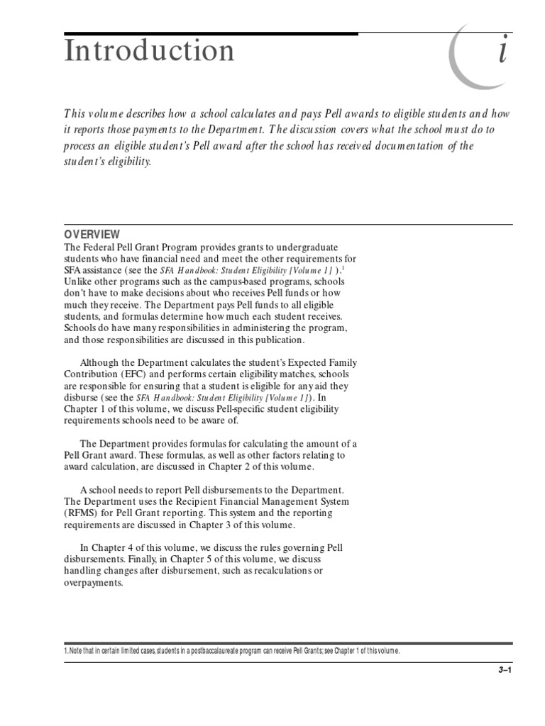Pell Grant Administration Guide | PDF