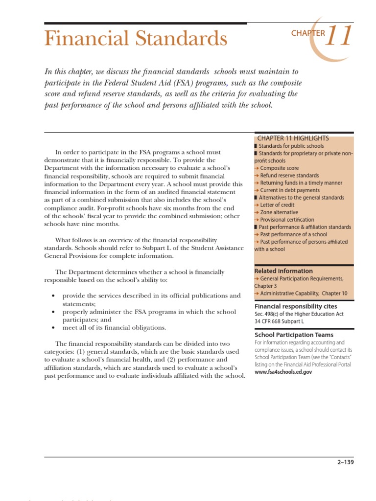 Financial Standards for FSA Program Schools | PDF | Business