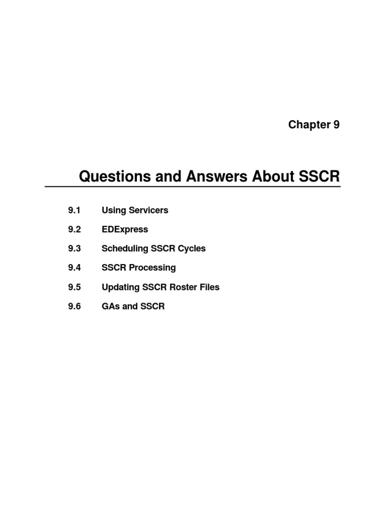 SSCR Process Overview and FAQs | PDF | Business