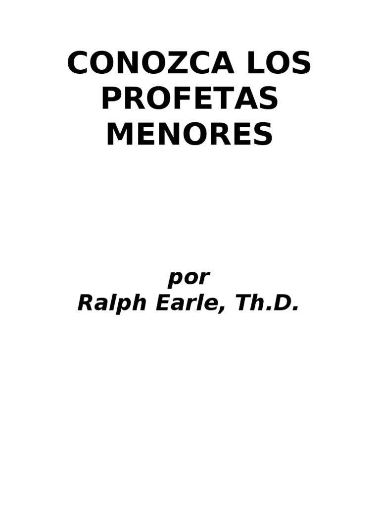 Conozca Los Profetas Menores | PDF | Doce profetas menores | Profeta