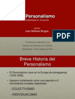 El Personalismo, Conferencia J.M. Burgos