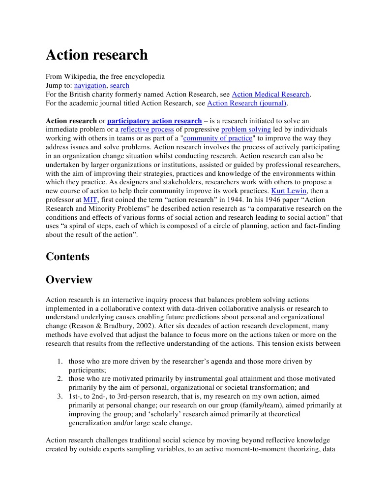 Action Research | Download Free PDF | Action Research | Organization ...